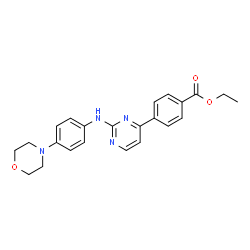 ChemSpider 2D Image | Ethyl 4-(2-((4-morpholinophenyl)amino)pyrimidin-4-yl)benzoate | C23H24N4O3