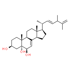 ChemSpider 2D Image | (3beta,5alpha,6beta,22E,24xi)-Ergosta-7,22,25-triene-3,5,6-triol | C28H44O3