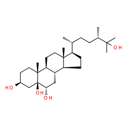 ChemSpider 2D Image | (3beta,5beta,6alpha)-Ergostane-3,5,6,25-tetrol | C28H50O4