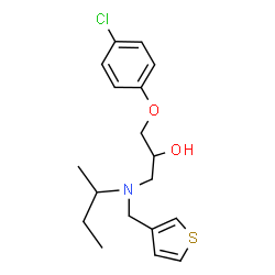 ChemSpider 2D Image | 1-[sec-Butyl(3-thienylmethyl)amino]-3-(4-chlorophenoxy)-2-propanol | C18H24ClNO2S