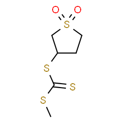 ChemSpider 2D Image | 1,1-Dioxidotetrahydro-3-thiophenyl methyl carbonotrithioate | C6H10O2S4