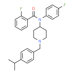 ChemSpider 2D Image | 2-Fluoro-N-(4-fluorophenyl)-N-[1-(4-isopropylbenzyl)-4-piperidinyl]benzamide | C28H30F2N2O