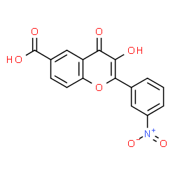 ChemSpider 2D Image | 3-Hydroxy-2-(3-nitrophenyl)-4-oxo-4H-chromene-6-carboxylic acid | C16H9NO7