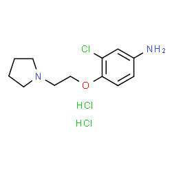 ChemSpider 2D Image | 3-Chloro-4-[2-(1-pyrrolidinyl)ethoxy]aniline dihydrochloride | C12H19Cl3N2O