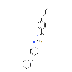 ChemSpider 2D Image | 4-Butoxy-N-{[4-(1-piperidinylmethyl)phenyl]carbamothioyl}benzamide | C24H31N3O2S