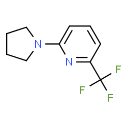 ChemSpider 2D Image | 2-(1-Pyrrolidinyl)-6-(trifluoromethyl)pyridine | C10H11F3N2