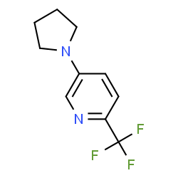 ChemSpider 2D Image | 5-(1-Pyrrolidinyl)-2-(trifluoromethyl)pyridine | C10H11F3N2
