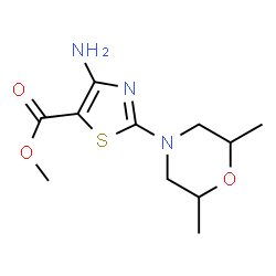 ChemSpider 2D Image | Methyl 4-amino-2-(2,6-dimethyl-4-morpholinyl)-1,3-thiazole-5-carboxylate | C11H17N3O3S