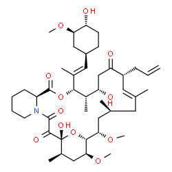 ChemSpider 2D Image | (1R,9S,12S,13S,14S,17R,18E,21S,23S,24R,25S,27R)-17-Allyl-1,14-dihydroxy-12-{(1E)-1-[(1R,3R,4R)-4-hydroxy-3-methoxycyclohexyl]-1-propen-2-yl}-23,25-dimethoxy-13,19,21,27-tetramethyl-11,28-dioxa-4-azatr
icyclo[22.3.1.0~4,9~]octacos-18-ene-2,3,10,16-tetrone | C44H69NO12