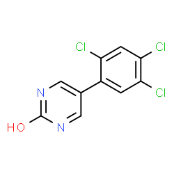 ChemSpider 2D Image | 5-(2,4,5-Trichlorophenyl)-2(1H)-pyrimidinone | C10H5Cl3N2O