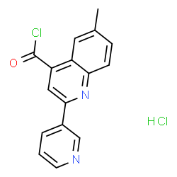 ChemSpider 2D Image | 6-Methyl-2-(pyridin-3-yl)quinoline-4-carbonyl chloride hydrochloride | C16H12Cl2N2O