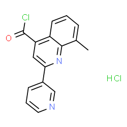 ChemSpider 2D Image | 8-Methyl-2-(pyridin-3-yl)quinoline-4-carbonyl chloride hydrochloride | C16H12Cl2N2O