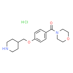 ChemSpider 2D Image | 4-{4-[(PIPERIDIN-4-YL)METHOXY]BENZOYL}MORPHOLINE HYDROCHLORIDE | C17H25ClN2O3