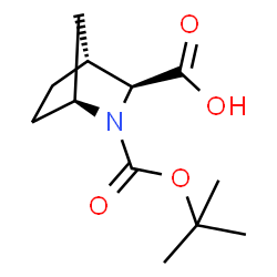 ChemSpider 2D Image | (1S,3S,4R)-2-{[(2-Methyl-2-propanyl)oxy]carbonyl}-2-azabicyclo[2.2.1]heptane-3-carboxylic acid | C12H19NO4