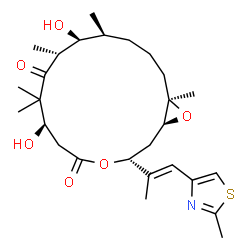 ChemSpider 2D Image | (1S,3R,7R,10R,11S,12S,16R)-7,11-Dihydroxy-8,8,10,12,16-pentamethyl-3-[(1E)-1-(2-methyl-1,3-thiazol-4-yl)-1-propen-2-yl]-4,17-dioxabicyclo[14.1.0]heptadecane-5,9-dione | C27H41NO6S