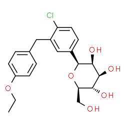ChemSpider 2D Image | (1S)-1,5-Anhydro-1-[4-chloro-3-(4-ethoxybenzyl)phenyl]-D-mannitol | C21H25ClO6