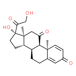 ChemSpider 2D Image | (9beta,17alpha)-17,21-Dihydroxypregna-1,4-diene-3,11,20-trione | C21H26O5