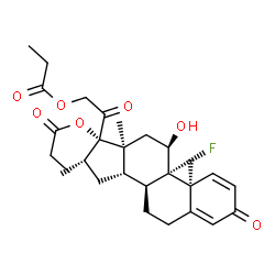 ChemSpider 2D Image | (9beta,11alpha,16beta,17alpha)-9-Fluoro-11-hydroxy-16-methyl-3,20-dioxopregna-1,4-diene-17,21-diyl dipropanoate | C28H37FO7