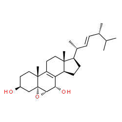 ChemSpider 2D Image | 5α,6α-epoxy-(22E)-ergosta-8,22-diene-3β,7α-diol | C28H44O3