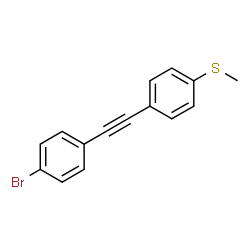 ChemSpider 2D Image | 1-Bromo-4-{[4-(methylsulfanyl)phenyl]ethynyl}benzene | C15H11BrS