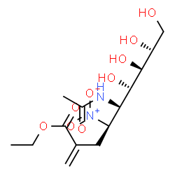 ChemSpider 2D Image | Ethyl (4R,5R,6R,7S,8R)-5-acetamido-6,7,8,9-tetrahydroxy-2-methylene-4-nitrononanoate | C14H24N2O9