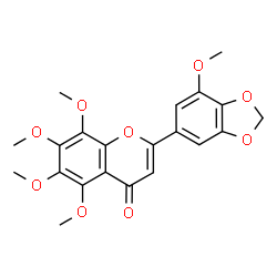 ChemSpider 2D Image | 5,6,7,8,3'-pentamethoxy-4',5'-methylenedioxyflavone | C21H20O9