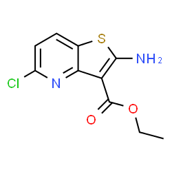 ChemSpider 2D Image | Ethyl 2-amino-5-chlorothieno[3,2-b]pyridine-3-carboxylate | C10H9ClN2O2S