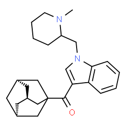 ChemSpider 2D Image | (3s,5s,7s)-Adamantan-1-yl{1-[(1-methyl-2-piperidinyl)methyl]-1H-indol-3-yl}methanone | C26H34N2O