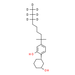 ChemSpider 2D Image | 2-[(1S,3R)-3-Hydroxycyclohexyl]-5-[2-methyl(7,7,8,8,9,9,9-~2~H_7_)-2-nonanyl]phenol | C22H29D7O2
