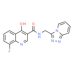 ChemSpider 2D Image | 8-Fluoro-4-hydroxy-N-([1,2,4]triazolo[4,3-a]pyridin-3-ylmethyl)-3-quinolinecarboxamide | C17H12FN5O2