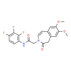 ChemSpider 2D Image | 2-(7,8-Dimethoxy-2-oxo-1,2-dihydro-3H-3-benzazepin-3-yl)-N-(2,3,4-trifluorophenyl)acetamide | C20H17F3N2O4