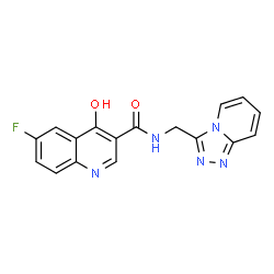 ChemSpider 2D Image | 6-Fluoro-4-hydroxy-N-([1,2,4]triazolo[4,3-a]pyridin-3-ylmethyl)-3-quinolinecarboxamide | C17H12FN5O2