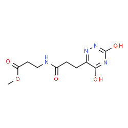 ChemSpider 2D Image | Methyl N-[3-(3,5-dioxo-2,3,4,5-tetrahydro-1,2,4-triazin-6-yl)propanoyl]-beta-alaninate | C10H14N4O5