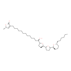 ChemSpider 2D Image | (5S)-3-[(13R)-13-{(2R,2'R,5R,5'S)-5'-[(2S,6R)-6-Hexyltetrahydro-2H-pyran-2-yl]octahydro-2,2'-bifuran-5-yl}-13-hydroxytridecyl]-5-methyl-2(5H)-furanone | C37H64O6