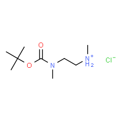 ChemSpider 2D Image | N-Methyl-2-(methyl{[(2-methyl-2-propanyl)oxy]carbonyl}amino)ethanaminium chloride | C9H21ClN2O2