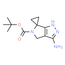ChemSpider 2D Image | 3'-Amino-5'-Boc-1',4'-dihydrospiro[cyclopropane-1,6'(5'H)-pyrrolo[3,4-c]pyrazole] | C12H18N4O2