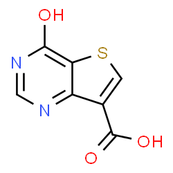 ChemSpider 2D Image | 4-Hydroxythieno[3,2-d]pyrimidine-7-carboxylic acid | C7H4N2O3S