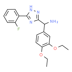 ChemSpider 2D Image | 1-(3,4-Diethoxyphenyl)-1-[3-(2-fluorophenyl)-1H-1,2,4-triazol-5-yl]methanamine | C19H21FN4O2