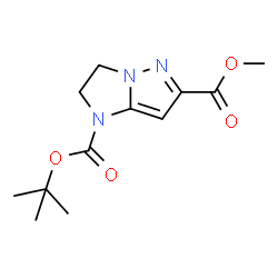 ChemSpider 2D Image | 6-Methyl 1-(2-methyl-2-propanyl) 2,3-dihydro-1H-imidazo[1,2-b]pyrazole-1,6-dicarboxylate | C12H17N3O4