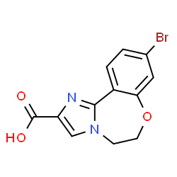 ChemSpider 2D Image | 9-Bromo-5,6-dihydroimidazo[1,2-d][1,4]benzoxazepine-2-carboxylic acid | C12H9BrN2O3