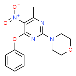 ChemSpider 2D Image | 4-(4-Methyl-5-nitro-6-phenoxy-2-pyrimidinyl)morpholine | C15H16N4O4