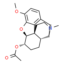 ChemSpider 2D Image | (5beta,6alpha)-3-Methoxy-17-methyl-4,5-epoxymorphinan-6-yl acetate | C20H25NO4