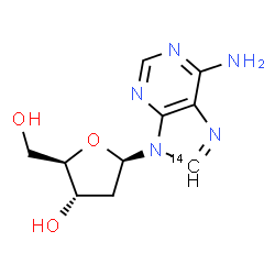 ChemSpider 2D Image | 2'-Deoxy(8-~14~C)adenosine | C914CH13N5O3