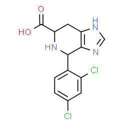 ChemSpider 2D Image | 4-(2,4-Dichlorophenyl)-4,5,6,7-tetrahydro-1H-imidazo[4,5-c]pyridine-6-carboxylic acid | C13H11Cl2N3O2