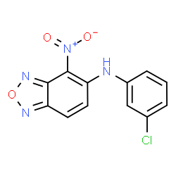 ChemSpider 2D Image | N-(3-Chlorophenyl)-4-nitro-2,1,3-benzoxadiazol-5-amine | C12H7ClN4O3