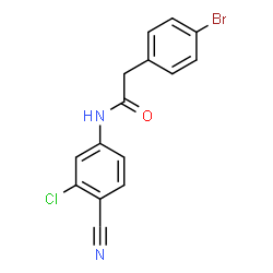 ChemSpider 2D Image | 2-(4-Bromophenyl)-N-(3-chloro-4-cyanophenyl)acetamide | C15H10BrClN2O