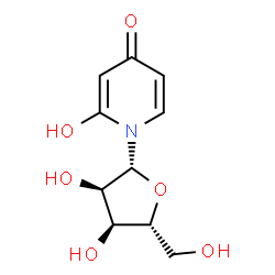 ChemSpider 2D Image | 2-Hydroxy-1-(beta-D-ribofuranosyl)-4(1H)-pyridinone | C10H13NO6