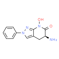 ChemSpider 2D Image | (5S)-5-Amino-7-hydroxy-2-phenyl-2,4,5,7-tetrahydro-6H-pyrazolo[3,4-b]pyridin-6-one | C12H12N4O2