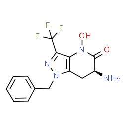 ChemSpider 2D Image | (6S)-6-Amino-1-benzyl-4-hydroxy-3-(trifluoromethyl)-1,4,6,7-tetrahydro-5H-pyrazolo[4,3-b]pyridin-5-one | C14H13F3N4O2