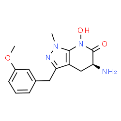 ChemSpider 2D Image | (5S)-5-Amino-7-hydroxy-3-(3-methoxybenzyl)-1-methyl-1,4,5,7-tetrahydro-6H-pyrazolo[3,4-b]pyridin-6-one | C15H18N4O3